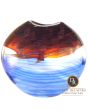 Rialto blauwe Italiaanse glaskunst vaas Dino Ripa Art Unica 