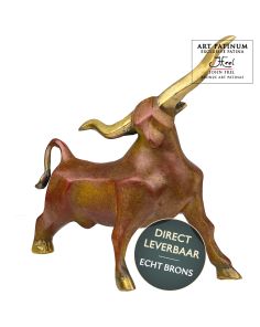 Bronzen stier met polijstaccenten Art Unica 