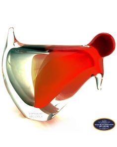Glaskunst Kip gebogen Art Unica