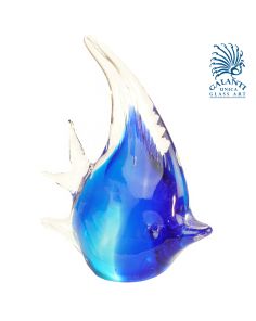Glaskunst beeldje vis titel Azure Belle kleur blauw