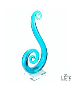 Glassculptuur Harmonie blauw