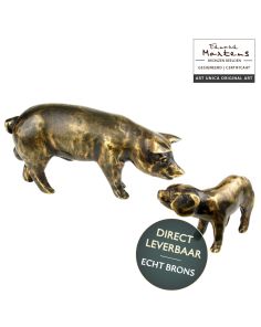 Bronzen beeld Varken met Big Art Unica