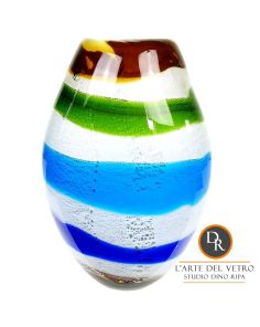 Messina Vaas glaskunst blauw