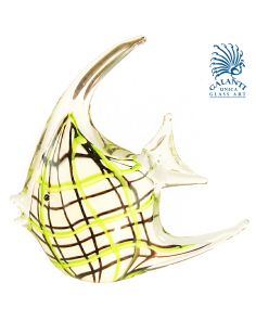 Glaskunst beeldje Vis Geel Yellow Elegance 17cm