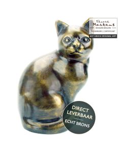 Bronzen beeldje Poes zitt