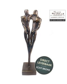 Bronzen beeldje Hechte vriendschap 2 Mannen