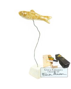 Keramiek vissen beeldje titel Geluksvisje 