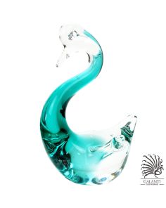 Zwaan beeldje glas groen