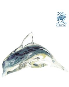 Dolfijn beeldje glas Grijs blauw Grey Diver