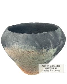 Keramiek kunst Kom van Paulus Florizoone grijs