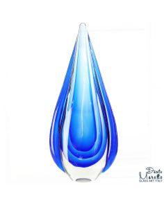Glassculptuur Vlam Indigo 26cm Unica