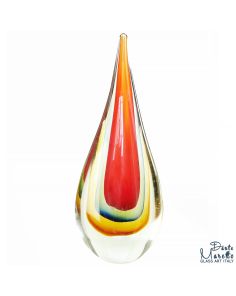 Glassculptuur Vlam Blauw Art Unica
