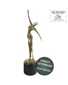 Bronzen beeld vrouw in danshouding titel Life Dance The Woman