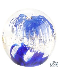 Glasobject rond blauw titel Mare