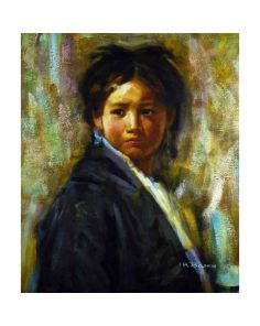 Schilderij Young Tibetan Girl, Galerie en Kunstwinkel Art Unica