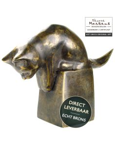 Bronzen beeldje Poes 12cm Eduard Martens