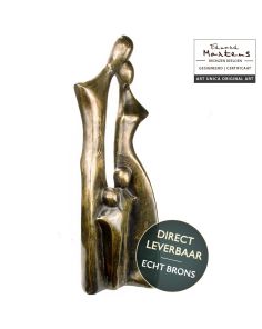Bronzen beeldje Familie met 2 Kinderen van Eduard Martens Art Unica