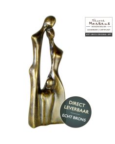 Bronzen beeldje Familie met 1 Kind van Eduard Martens Art Unica