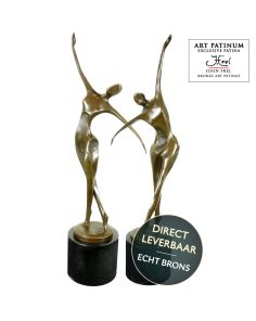 Bronzen beelden set van 2stuks man en vrouw in danshouding titel Heart Dance The Couple