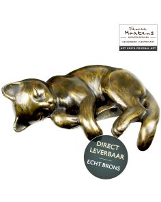 Bronzen beeld Poes slapend Art Unica