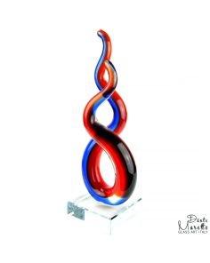 Together Along Glassculptuur Art Unica