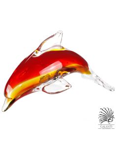 Dolfijn beeldje glas rood