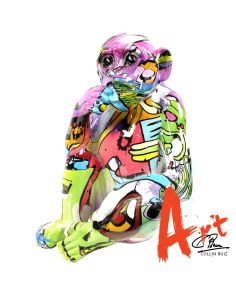 Art Chimp beeld zittende aap Graffity Art