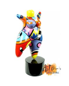 Bernadette Dikke Dame Beeldje Art Diva handbeschilderd Large