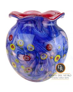 Carrara Italiaanse Murano glaskunst vaas blauw Art Unica Italiaanse vazen galerie