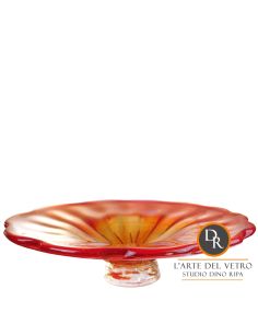 Ercolano unieke schaal rood glaskunst Italiaans Art Unica 
