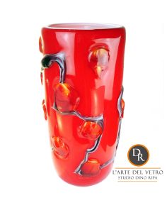 Fascino in Rosso unieke glaskunst vaas Art Unica