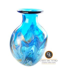 Galantina Italiaanse glaskunst vaas blauw