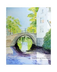 Schilderij Amersfoort  Havik Heksenbrug Aquarel Art Unica Galerie Bereikbare Kunst Amersfoort