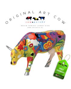 Koebeeldje groot Groovy Moo Art Unica