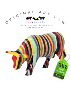 Art Cow Koeienbeeldje keramiek Striped Art Unica