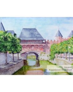 Schilderij Amersfoort Koppelpoort vanaf Grote Spui Amersfoort Art Unica Galerie voor Bereikbare Kunst Amersfoort