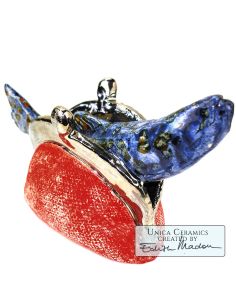 Money doesn't Matter beeld keramiek vis in beurs Edith Madou Art Unica