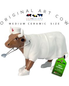 Art Cow Koeienbeeldje keramiek Nurse Nightencow Unica