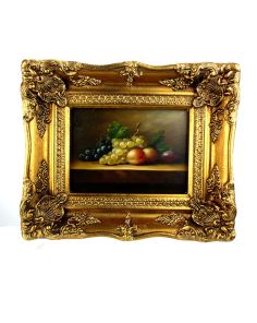 Romantisch schilderij stilleven Druiven en perziken Art Unica
