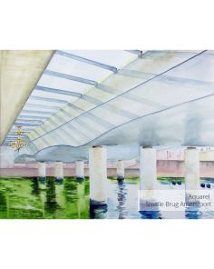 Schilderij Amersfoort Smalle Brug  Aquarel Art Unica Galerie Bereikbare Kunst Amersfoort